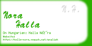 nora halla business card